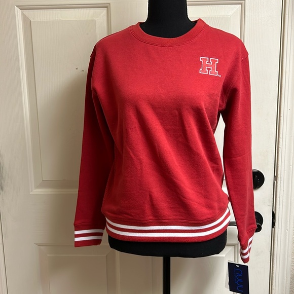Harvard Crimson NCAA Women’s Sweater Mesh Back Red NUYU, Size XS, NWT - Picture 1 of 9